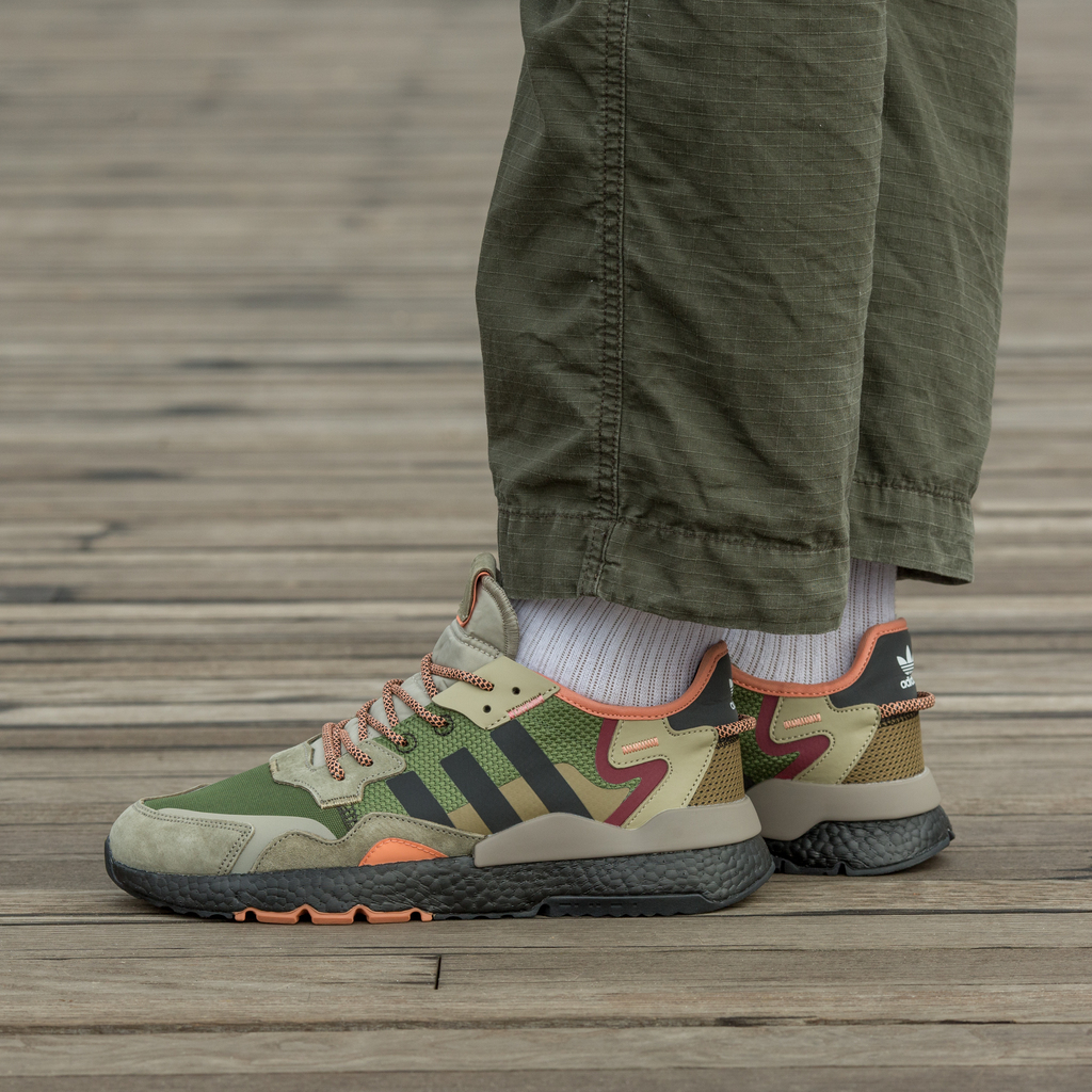 Adidas Nite Jogger Boost  Core Black Orange Dark Green