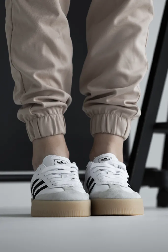 Adidas Samba White Black Gum Sole Platform