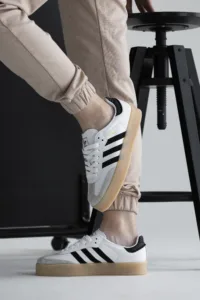 Adidas Samba White Black Gum Sole Platform