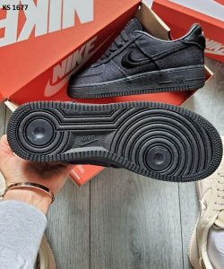 Stussy X Nike Air Force 1 Low Black Low (чорні)