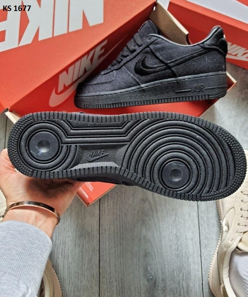 Stussy X Nike Air Force 1 Low Black Low (чорні)
