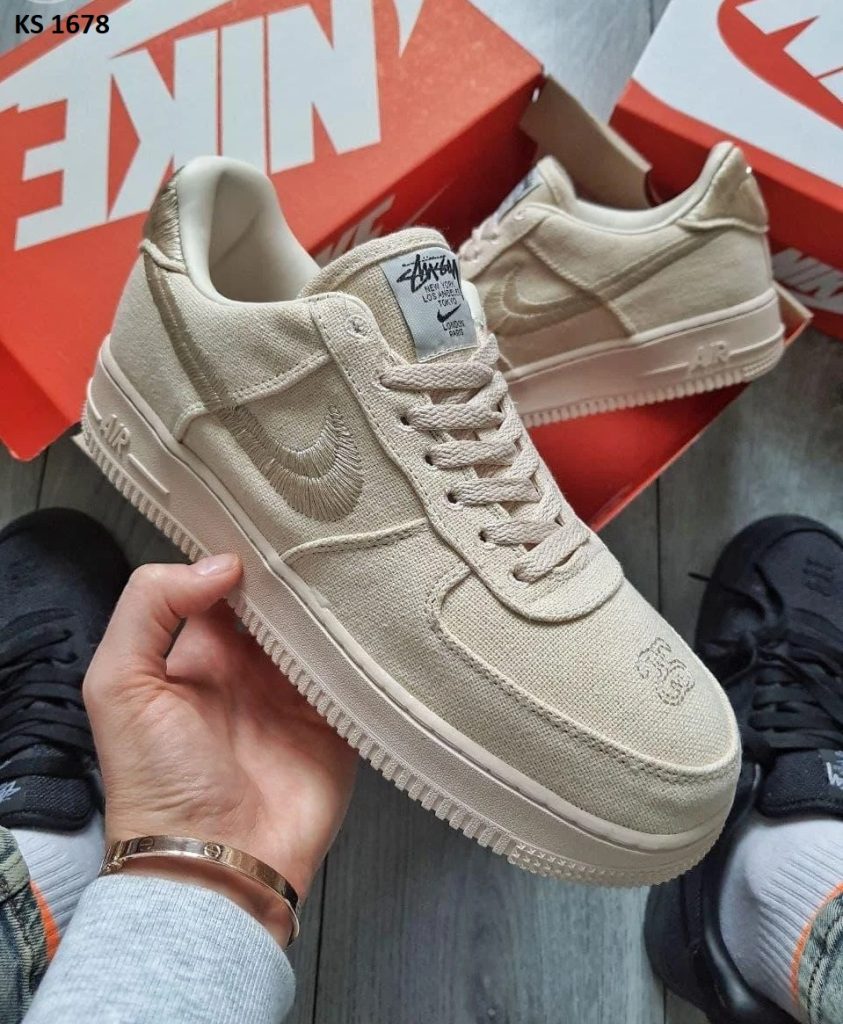 Stussy X Nike Air Force 1 Low Bege Low (бежеві)