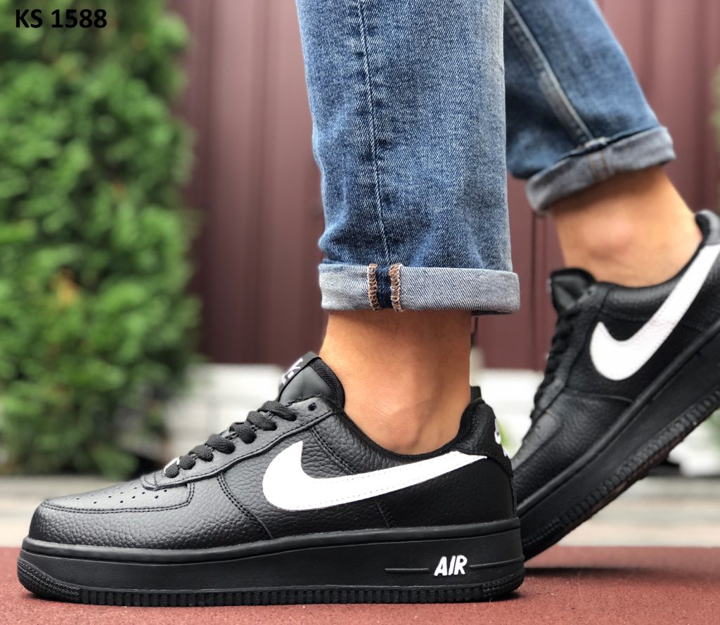 Nike Air Force (чорні) ЗИМА