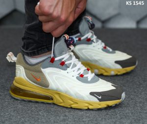 Кросівки Travis Scott x Nike Air Max 270 React Yellow (жовті)