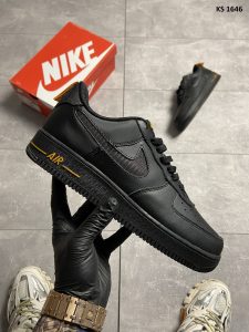 Nike Air Force 1 Low Black Orange (чорні)