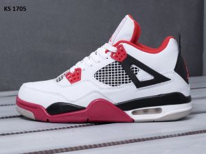 Nike Air Jordan 4 Retro (біло/червоні)