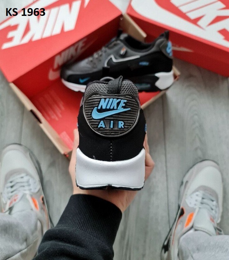 Кросівки Nike Air Max 90 Cordura Gray Black Blue (чорно/сині)