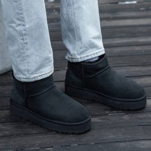 UGG Ultra Mini Mid Platform Black  Suede