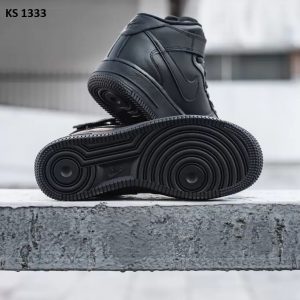 Кросівки Nike Air Force Hight Black (чорні) ЗИМА