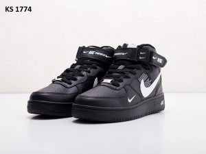 Nike Air Force 1 07 High (чорно/біл) ЗИМА