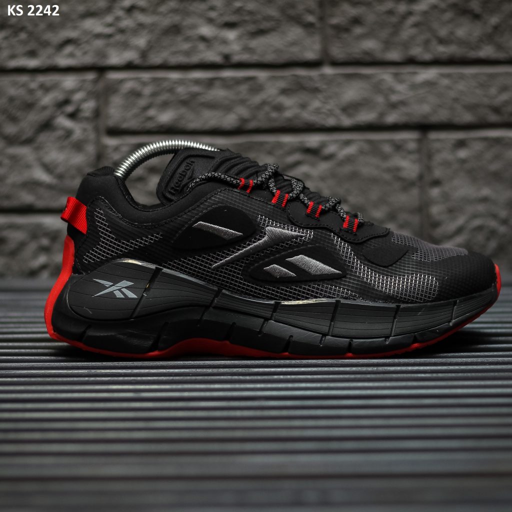 Кросівки Reebok Zig Kinetica II Gray Red (чорно/червоні)