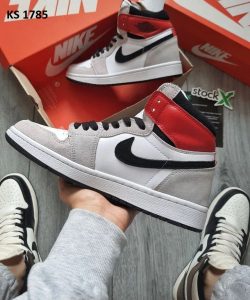 Nike Air Jordan 1 Retro High (сіро/червоні)