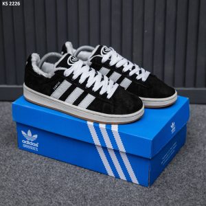 Кросівки Adidas Campus 00s Black ЗИМА (чорно/білі)
