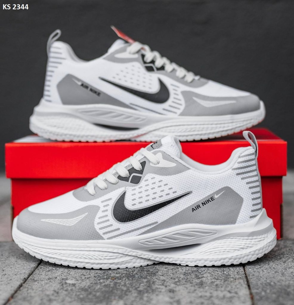 Кросівки Nike Air Hole Gray White (біло/сірі)