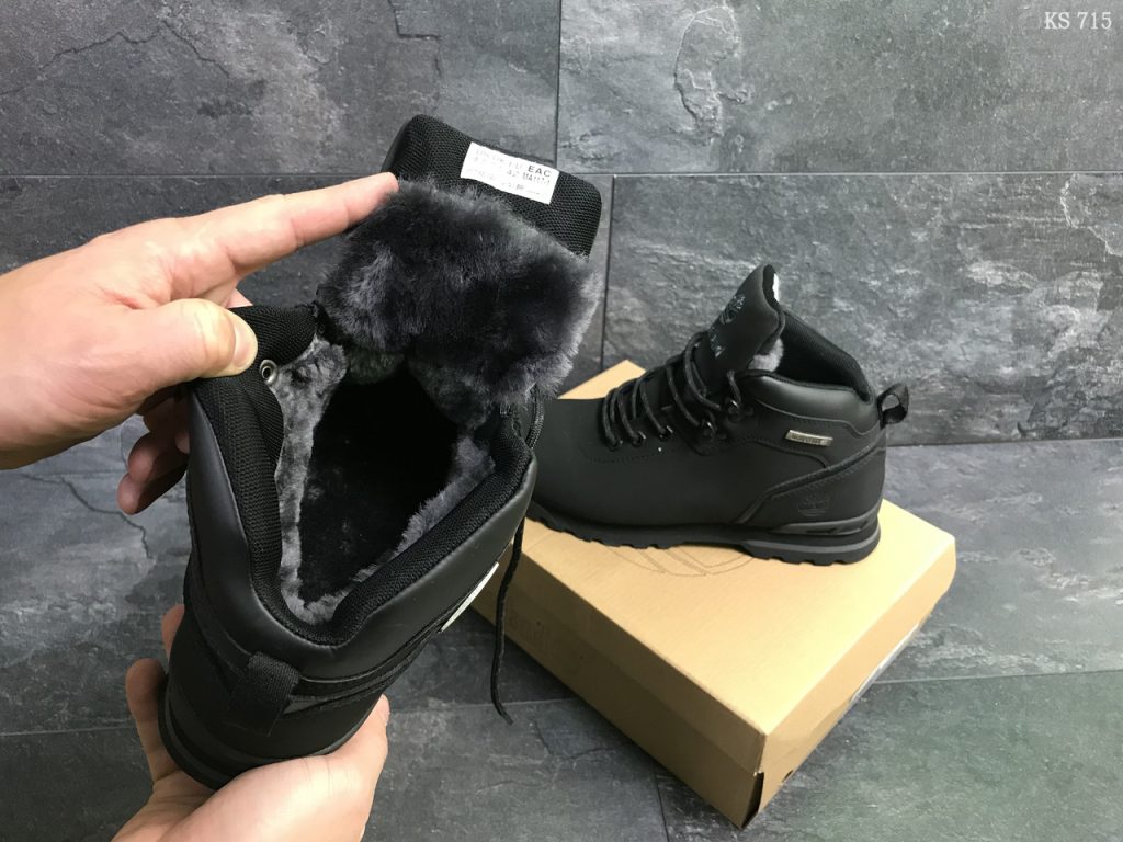 Timberland (чорні, нубук) ЗИМА