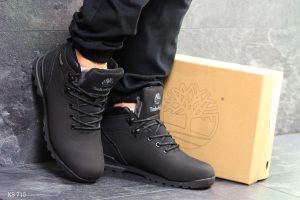 Timberland (чорні, нубук) ЗИМА