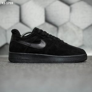 Nike Air Force 1 07 (чорні) ЗИМА