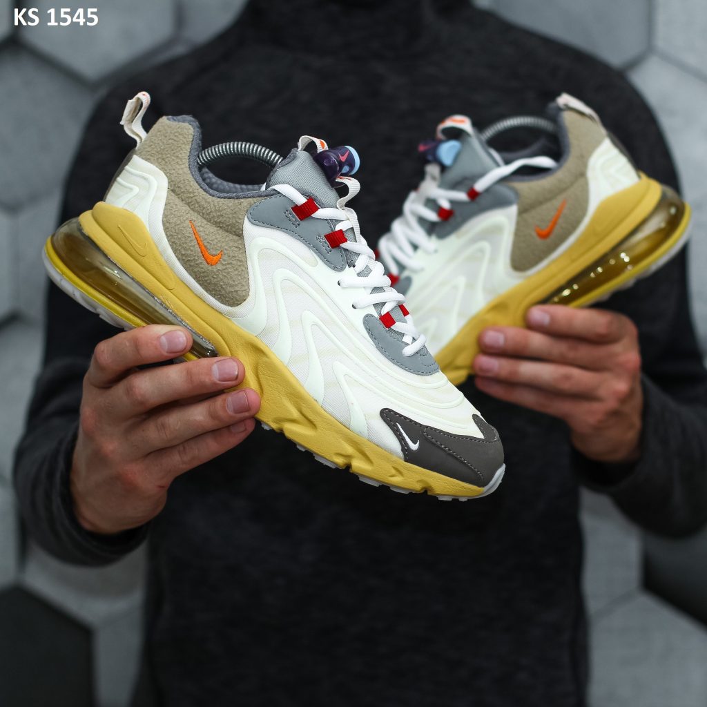 Кросівки Travis Scott x Nike Air Max 270 React Yellow (жовті)