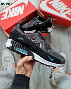 Кросівки Nike Air Max 90 Cordura Gray Black Blue (чорно/сині)