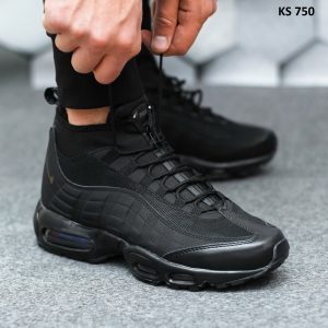 Кросівки Nike Air Max 95 Sneakerboot Back (чорні) ТЕРМО