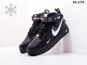 Nike Air Force 1 07 High (чорно/біл) ЗИМА