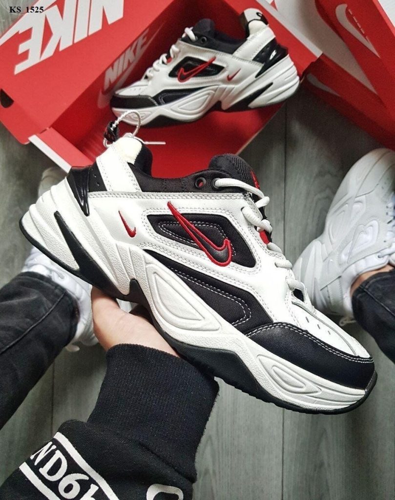 Nike M2 Tekno White/Black/Red (біло/чорні)