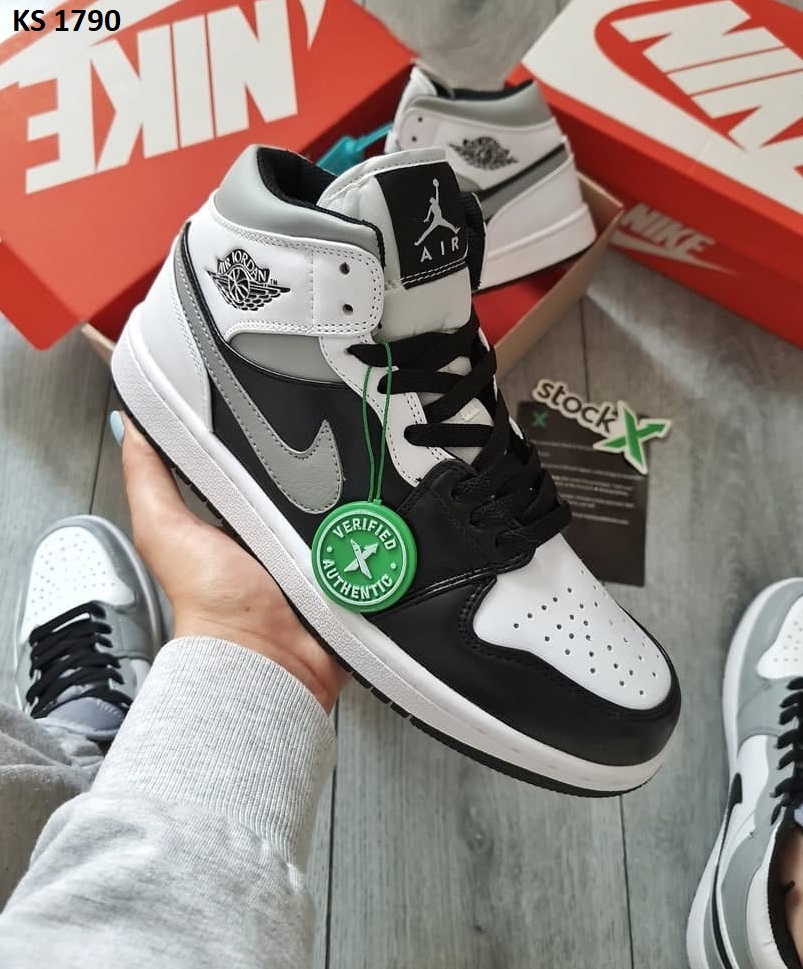 Nike Air Jordan 1 Retro High OG (чорно/біло/сірі)