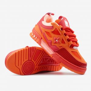 Louis Vuitton Skate Sneaker Red Mix Orange Cowhide