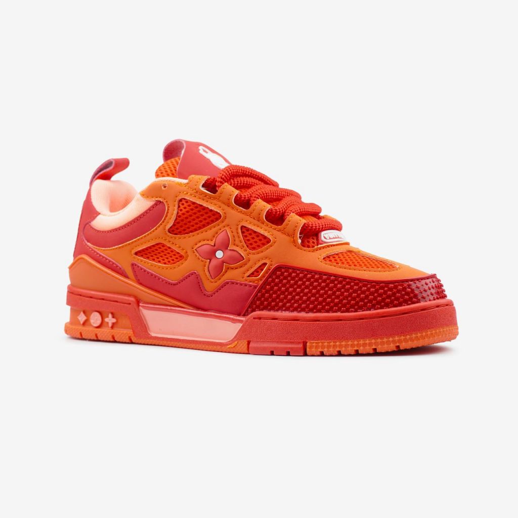 Louis Vuitton Skate Sneaker Red Mix Orange Cowhide