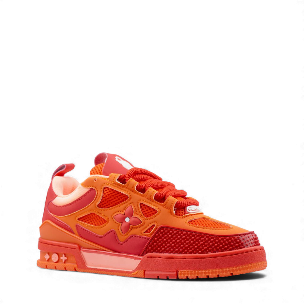 Louis Vuitton Skate Sneaker Red Mix Orange Cowhide
