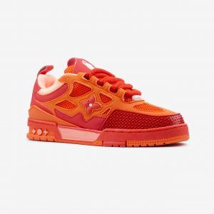 Louis Vuitton Skate Sneaker Red Mix Orange Cowhide