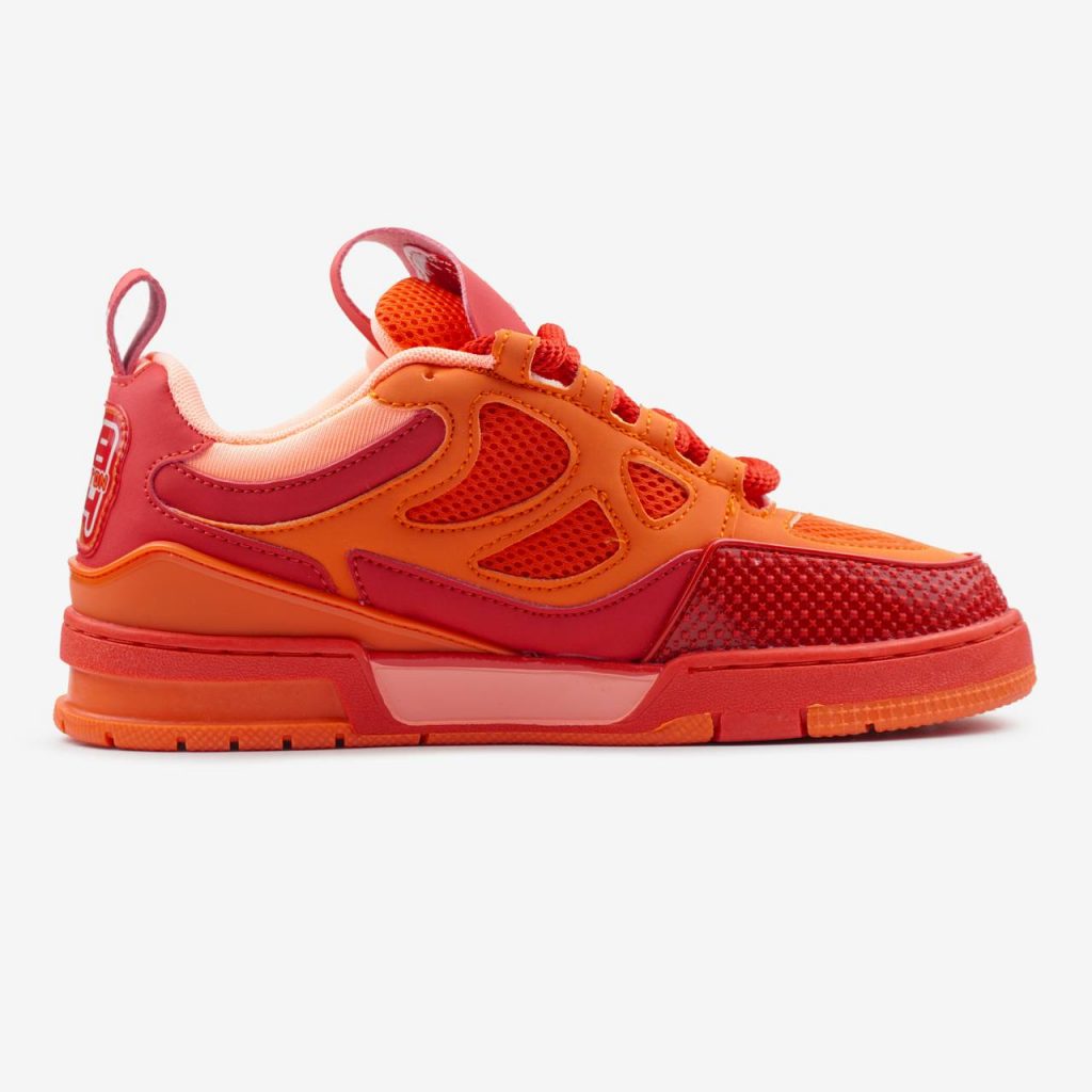 Louis Vuitton Skate Sneaker Red Mix Orange Cowhide