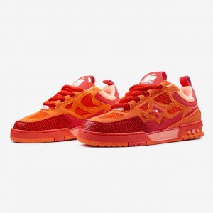 Louis Vuitton Skate Sneaker Red Mix Orange Cowhide