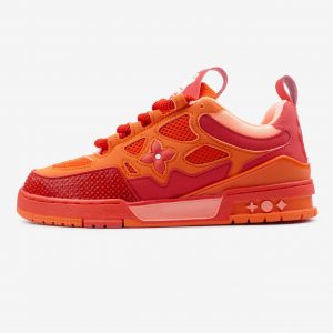 Louis Vuitton Skate Sneaker Red Mix Orange Cowhide