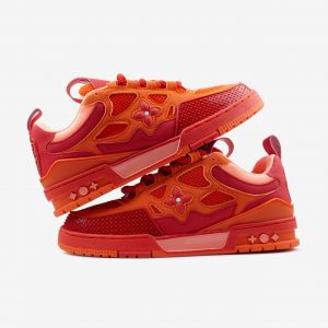 Louis Vuitton Skate Sneaker Red Mix Orange Cowhide