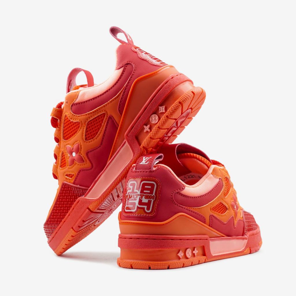 Louis Vuitton Skate Sneaker Red Mix Orange Cowhide