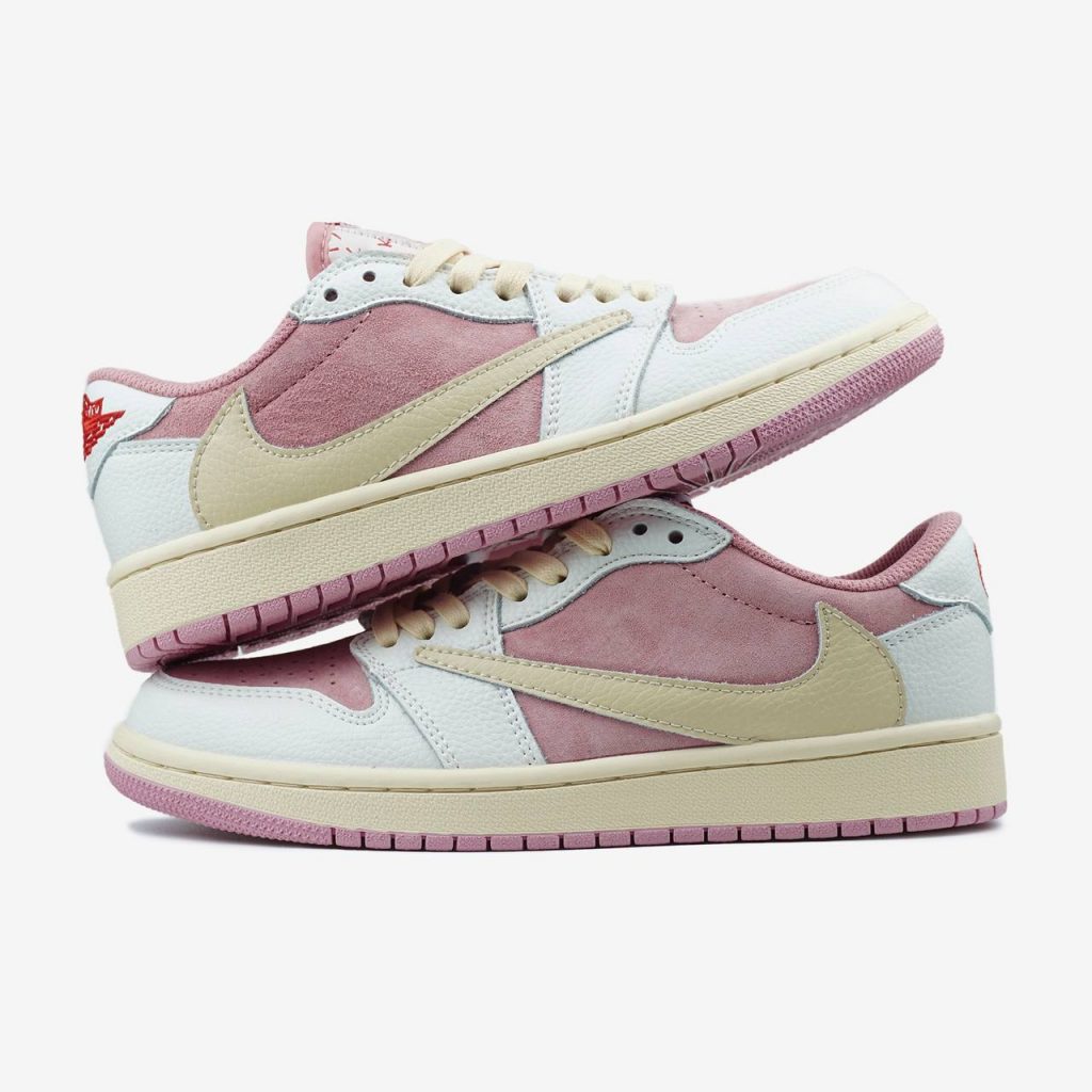 Jordan 1 Low OG SP Travis Scott Pink White Beige