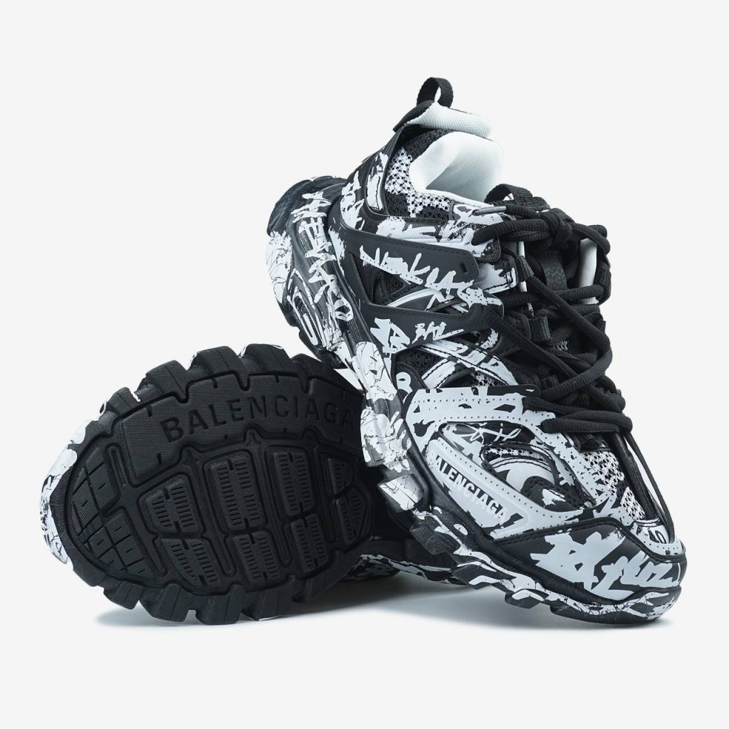 Balenciaga Track Graffiti Black White