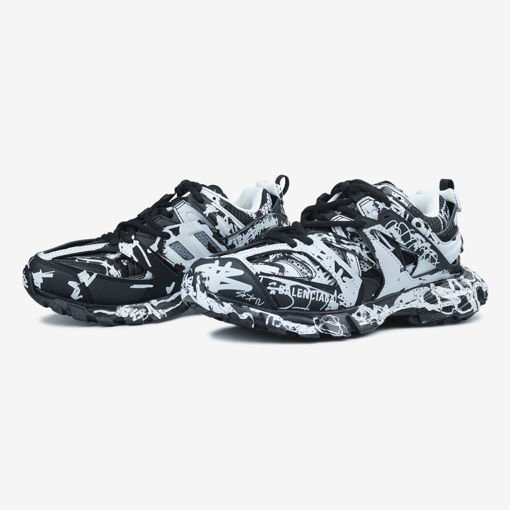 Balenciaga Track Graffiti Black White