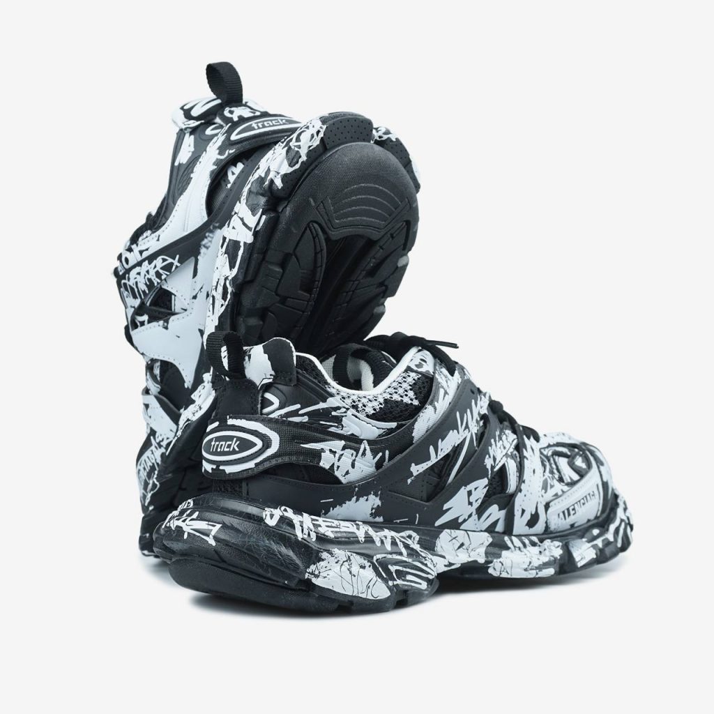 Balenciaga Track Graffiti Black White