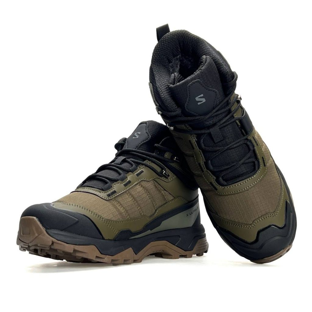 Salomon X Ultra 4 Mid Fur Khaki Black