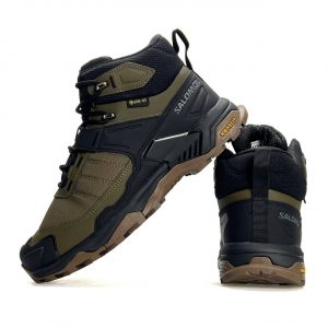 Salomon X Ultra 4 Mid Fur Khaki Black